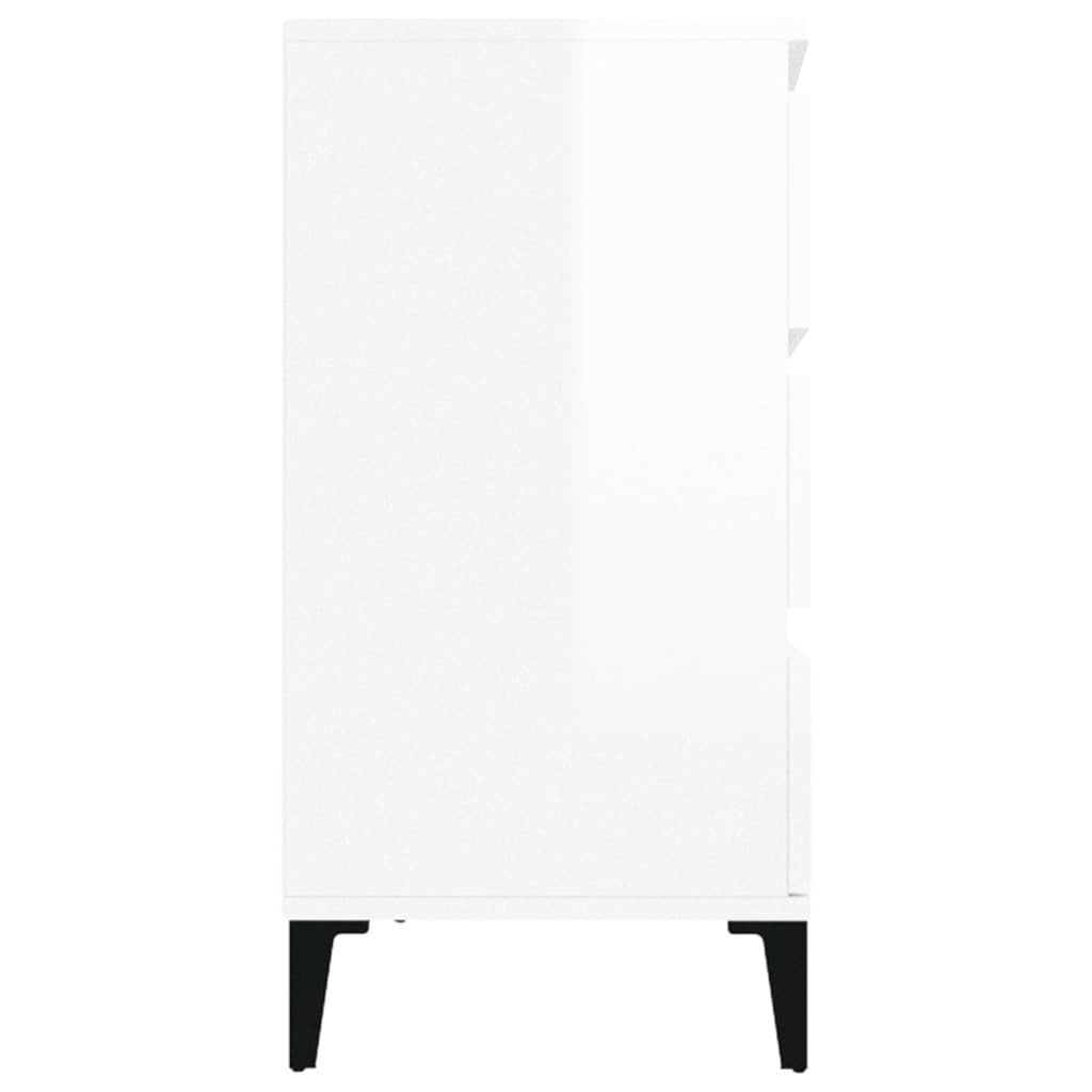 Sideboard High Gloss White 60x35x70 cm Engineered Wood