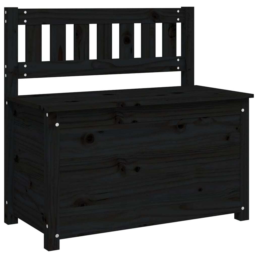 Bench Black 80x41x77 cm Solid Wood Pine