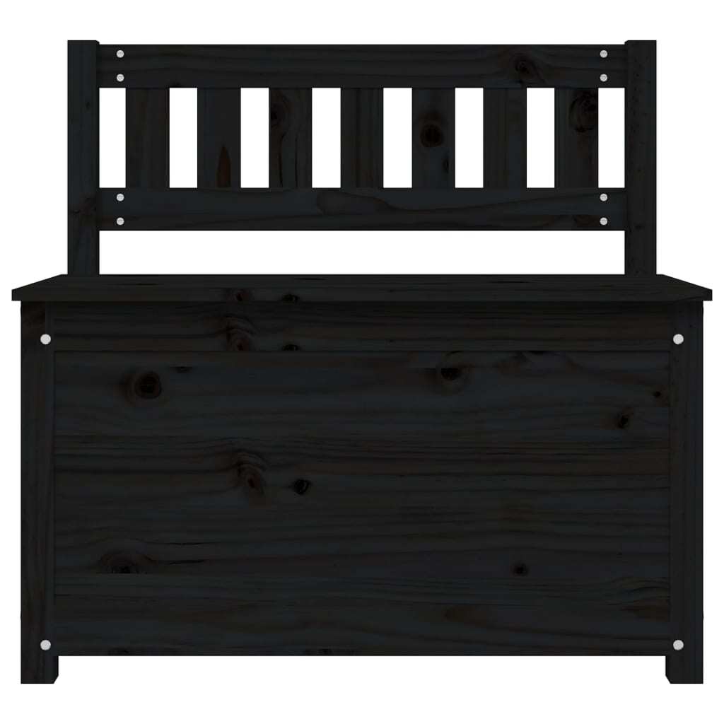 Bench Black 80x41x77 cm Solid Wood Pine