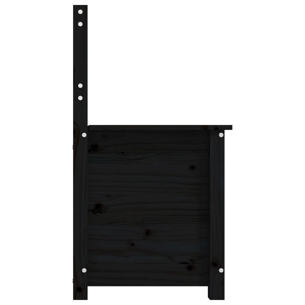 Bench Black 80x41x77 cm Solid Wood Pine