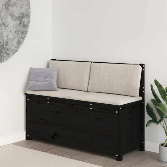 Bench Black 110x41x76.5 cm Solid Wood Pine