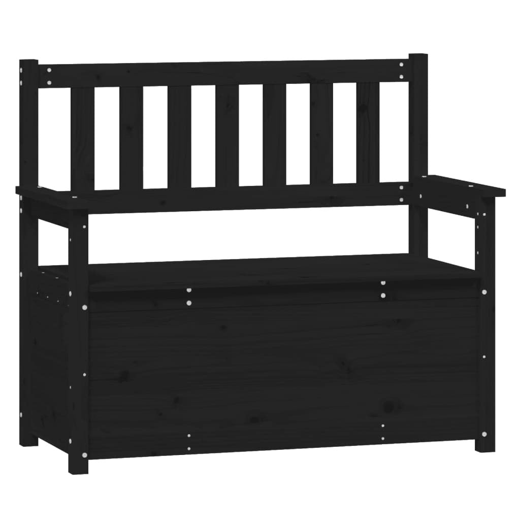 Bench Black 112.5x51.5x96.5 cm Solid Wood Pine