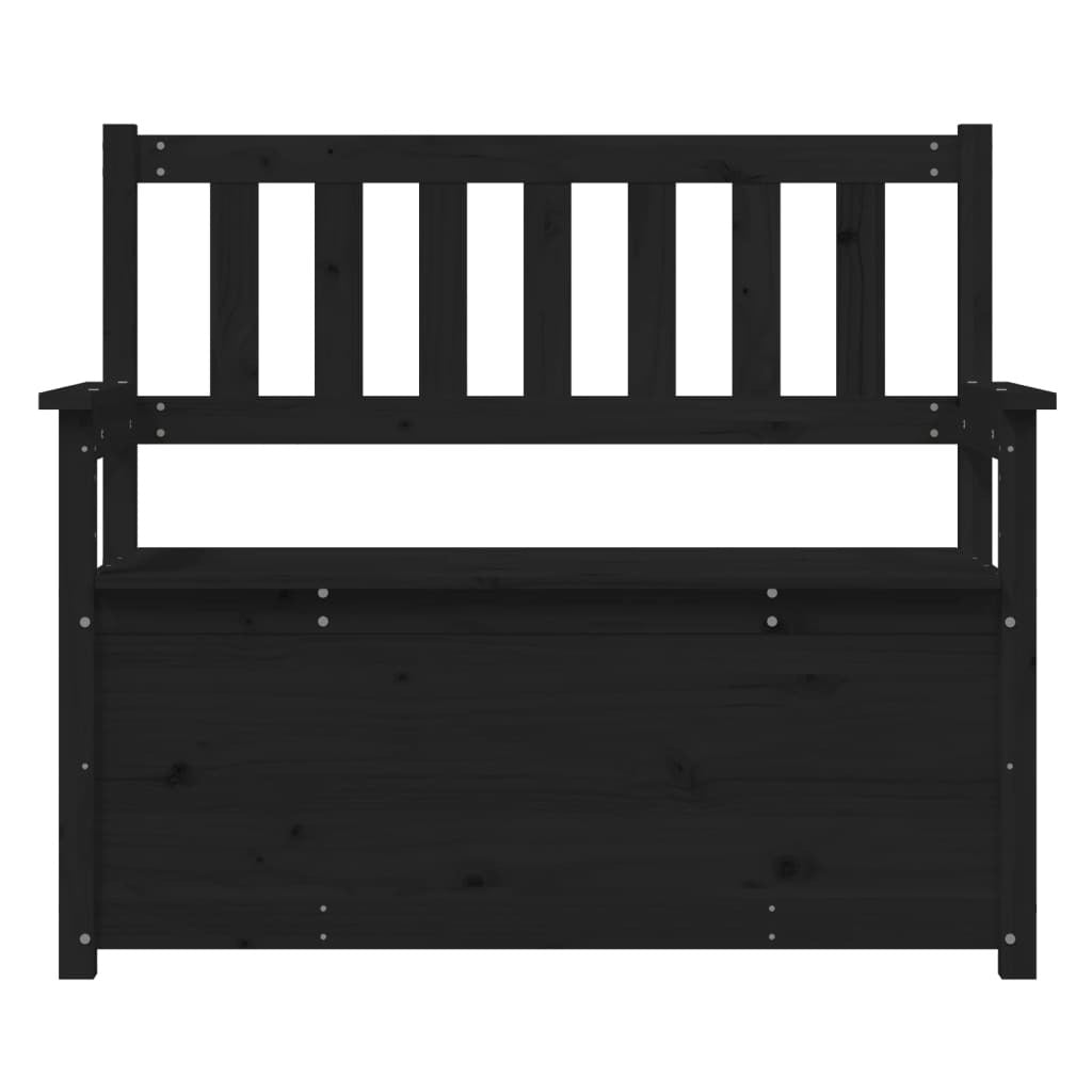 Bench Black 112.5x51.5x96.5 cm Solid Wood Pine