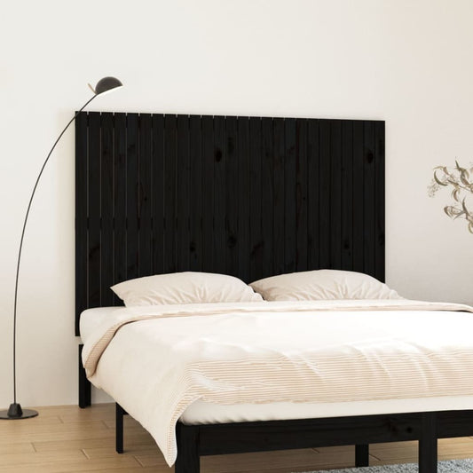 Wall Headboard Black 166x3x110 cm Solid Wood Pine