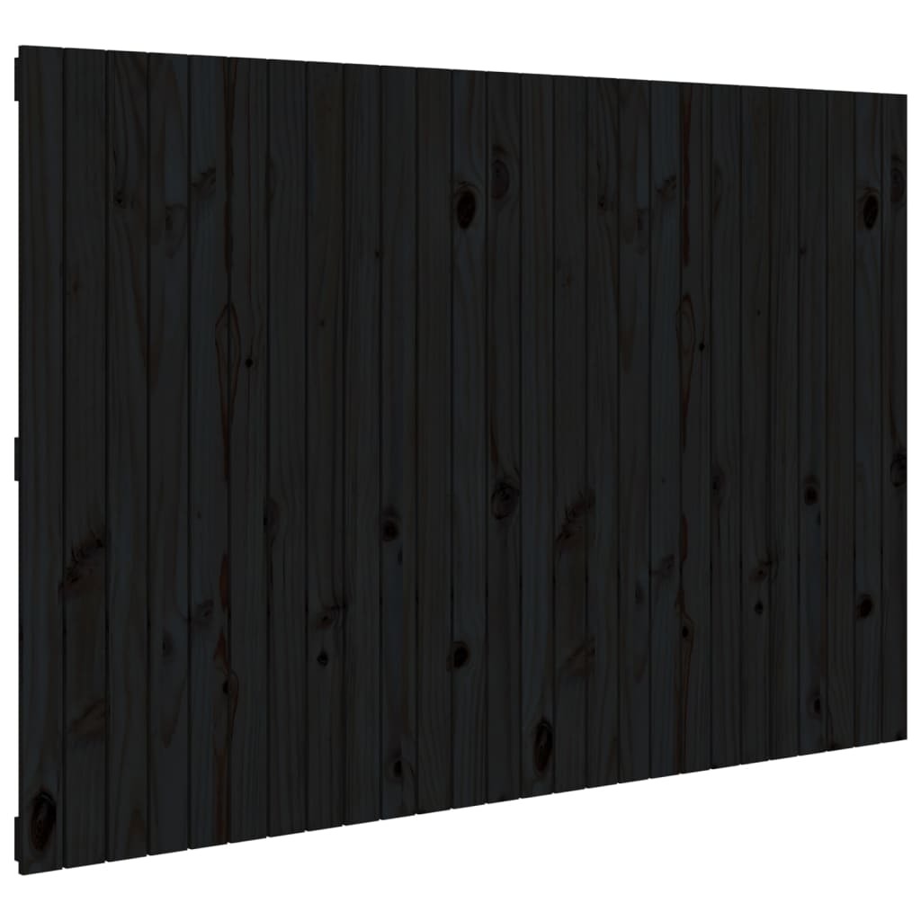 Wall Headboard Black 166x3x110 cm Solid Wood Pine