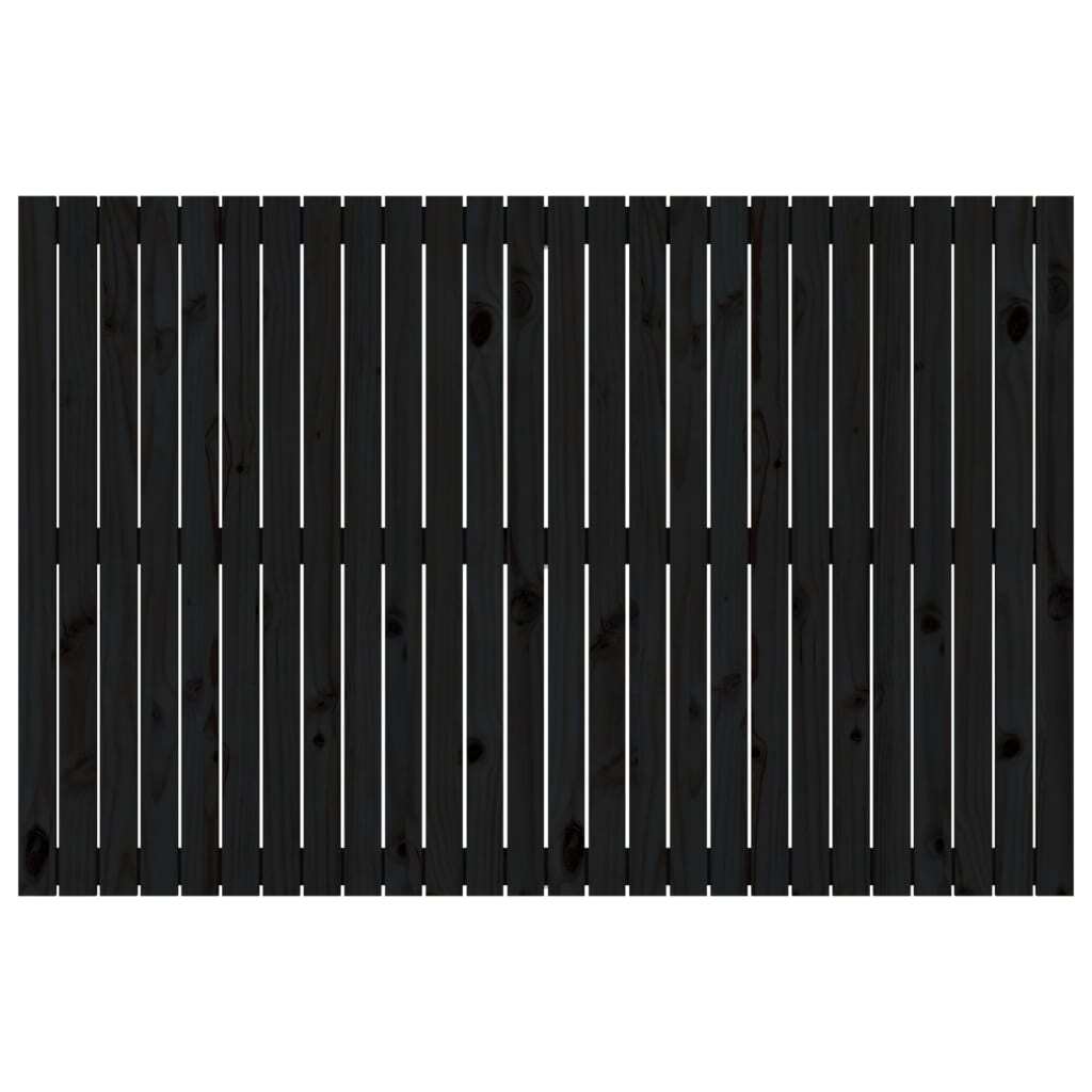 Wall Headboard Black 166x3x110 cm Solid Wood Pine