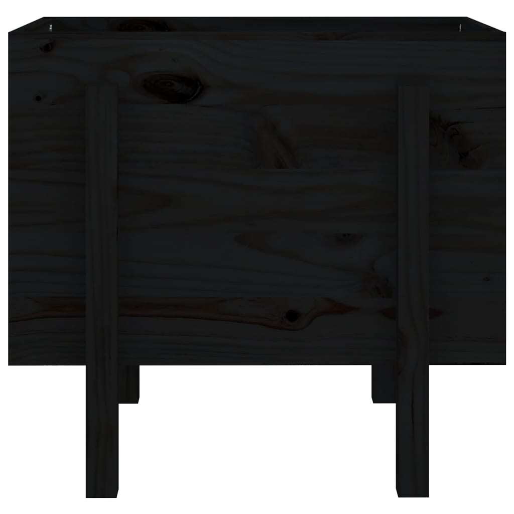 Garden Planter Black 62x50x57 cm Solid Wood Pine