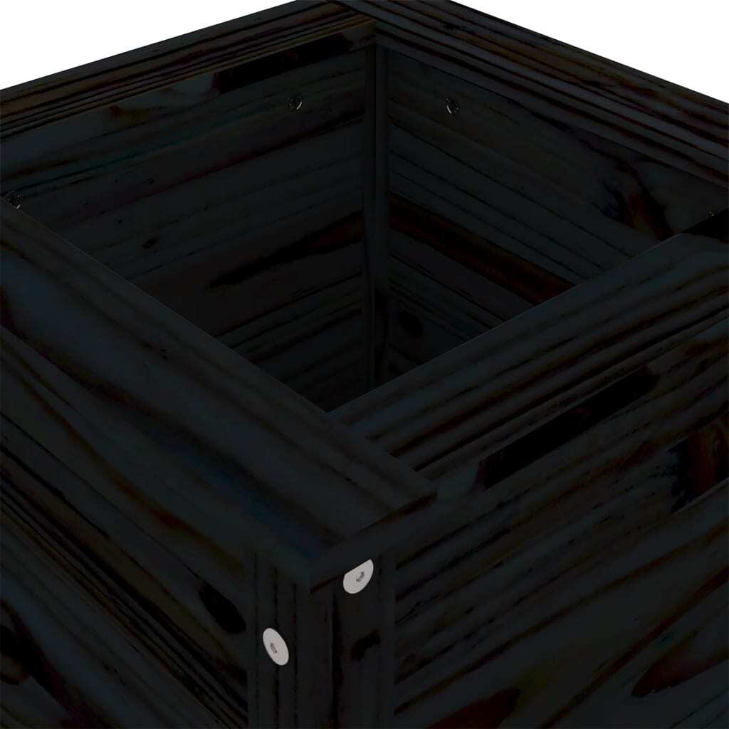 Garden Planter Black 40x40x78 cm Solid Wood Pine