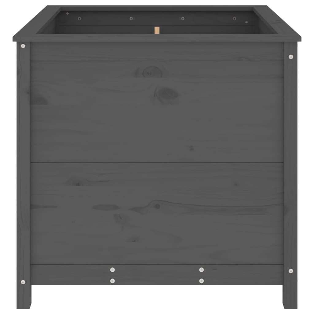 Garden Planter Grey 82.5x82.5x78 cm Solid Wood Pine