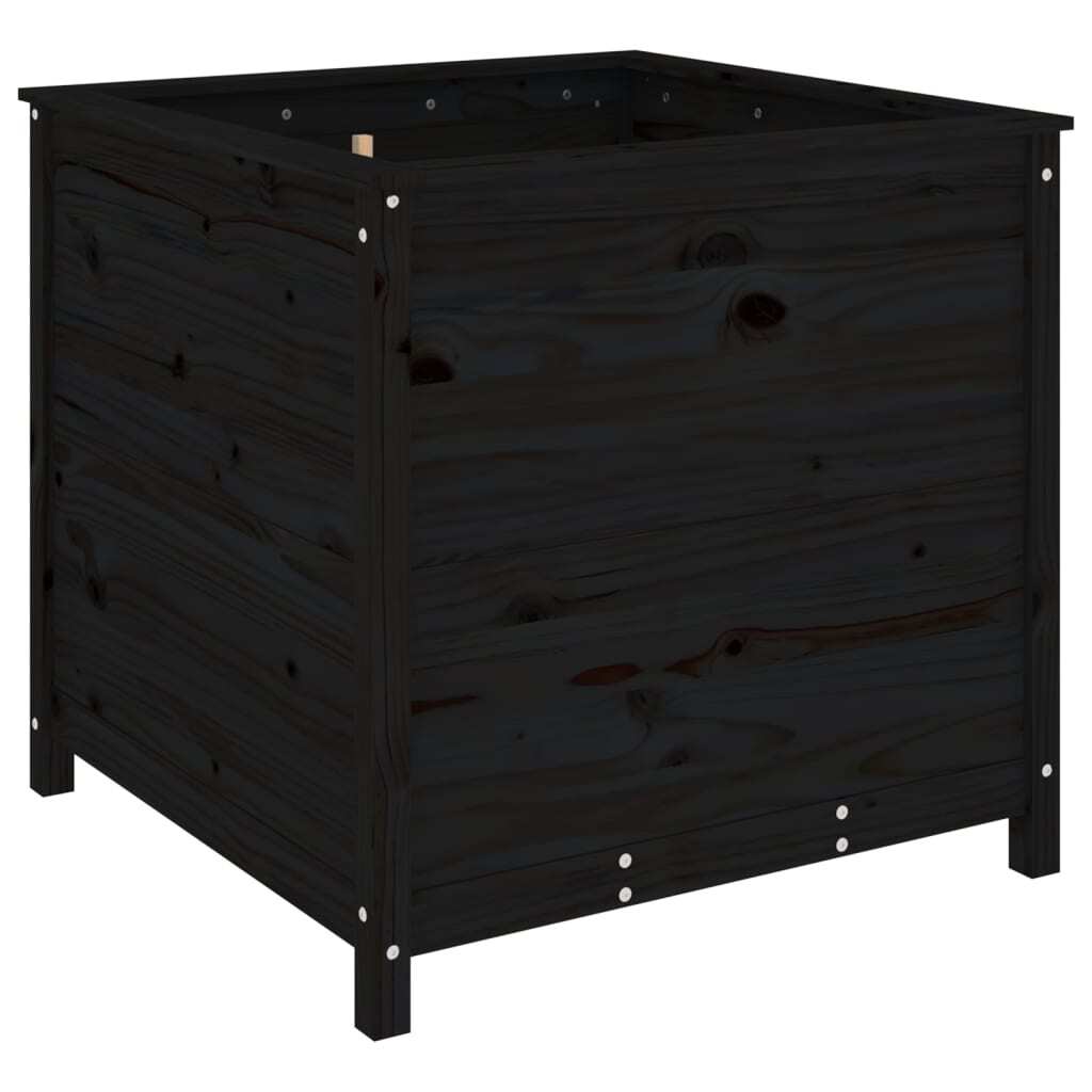 Garden Planter Black 82.5x82.5x78 cm Solid Wood Pine