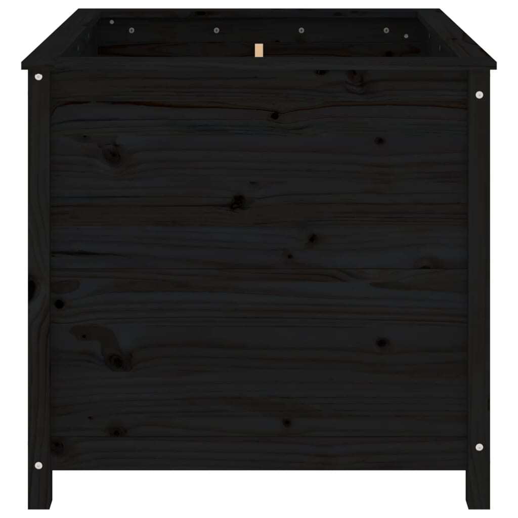 Garden Planter Black 82.5x82.5x78 cm Solid Wood Pine