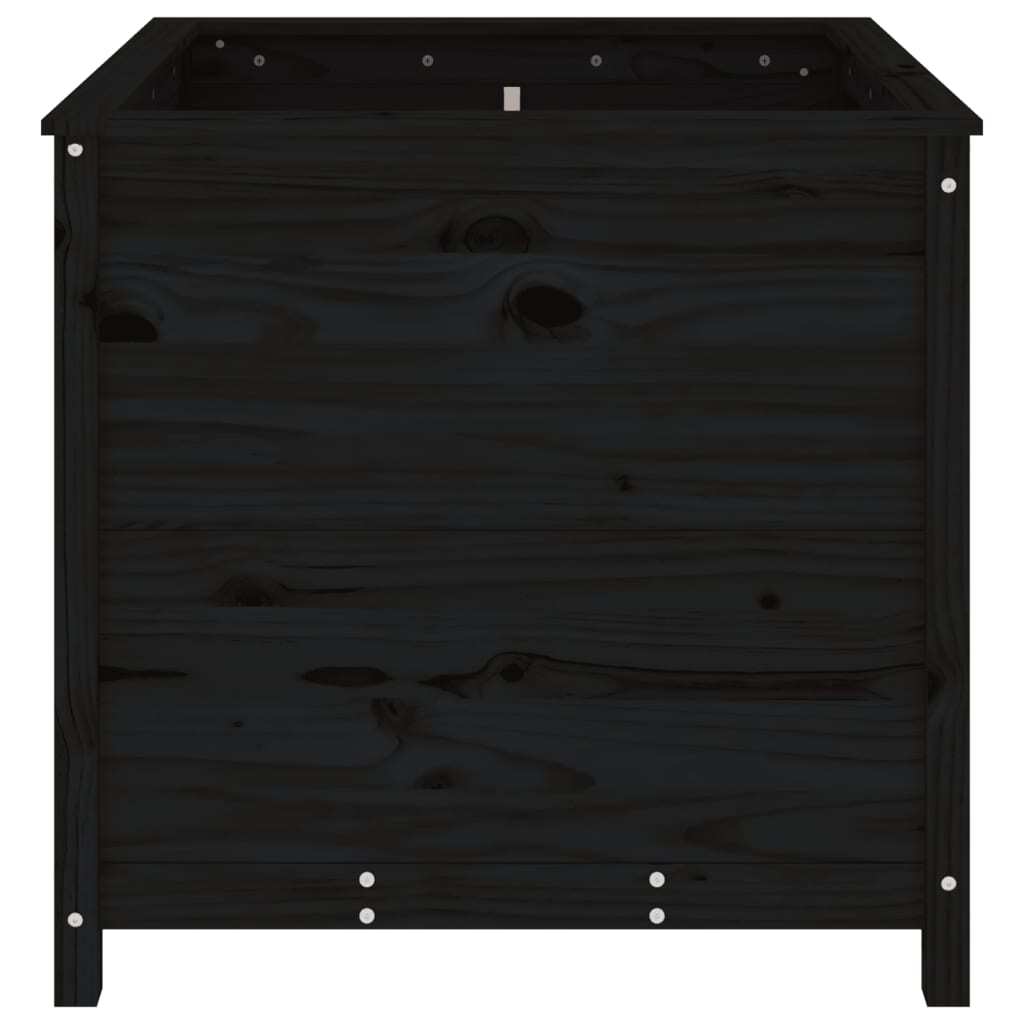 Garden Planter Black 82.5x82.5x78 cm Solid Wood Pine