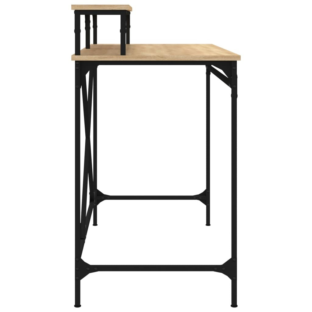 Desk Sonoma Oak 100x50x90 cm Engineered Wood and Iron