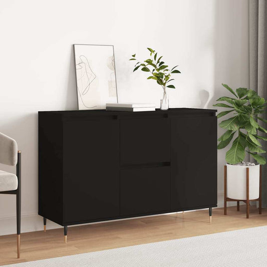 Sideboard Black 101.5x35x70 cm Engineered Wood