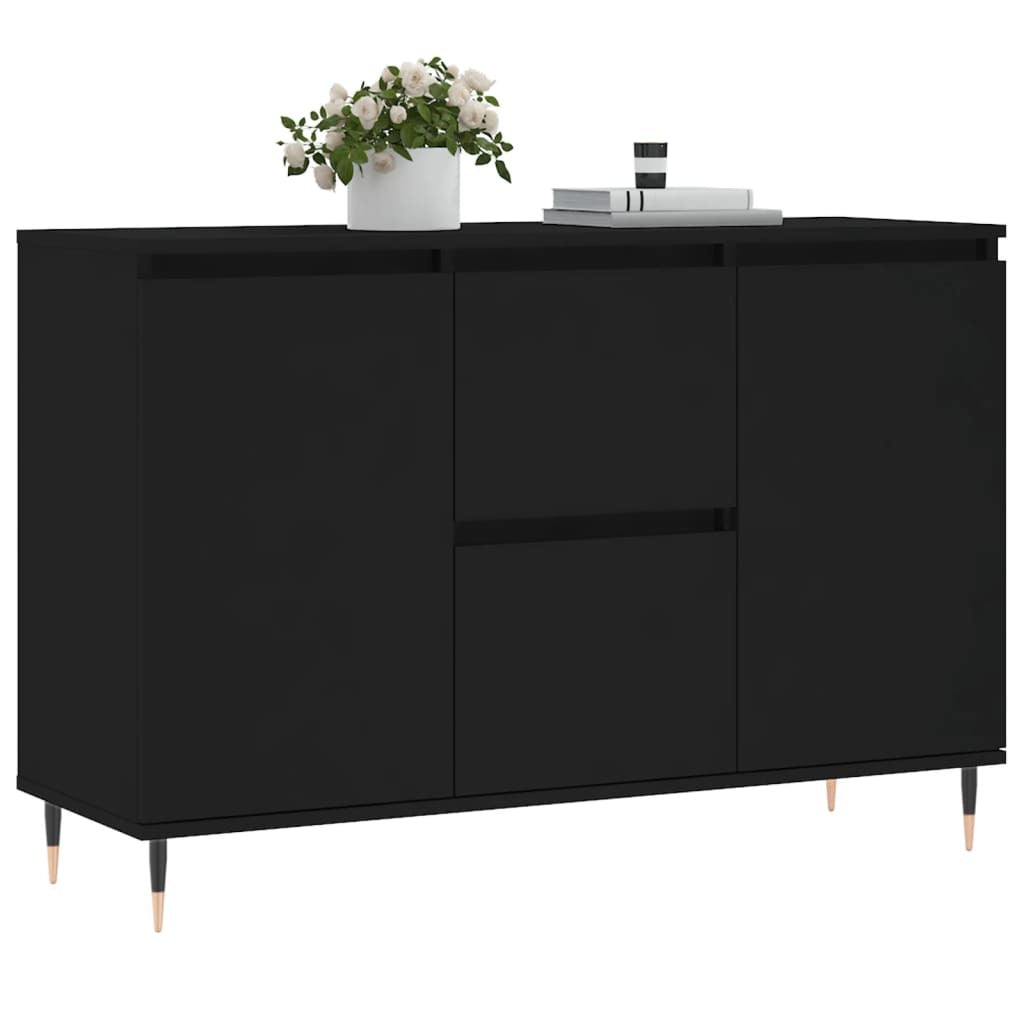 Sideboard Black 101.5x35x70 cm Engineered Wood