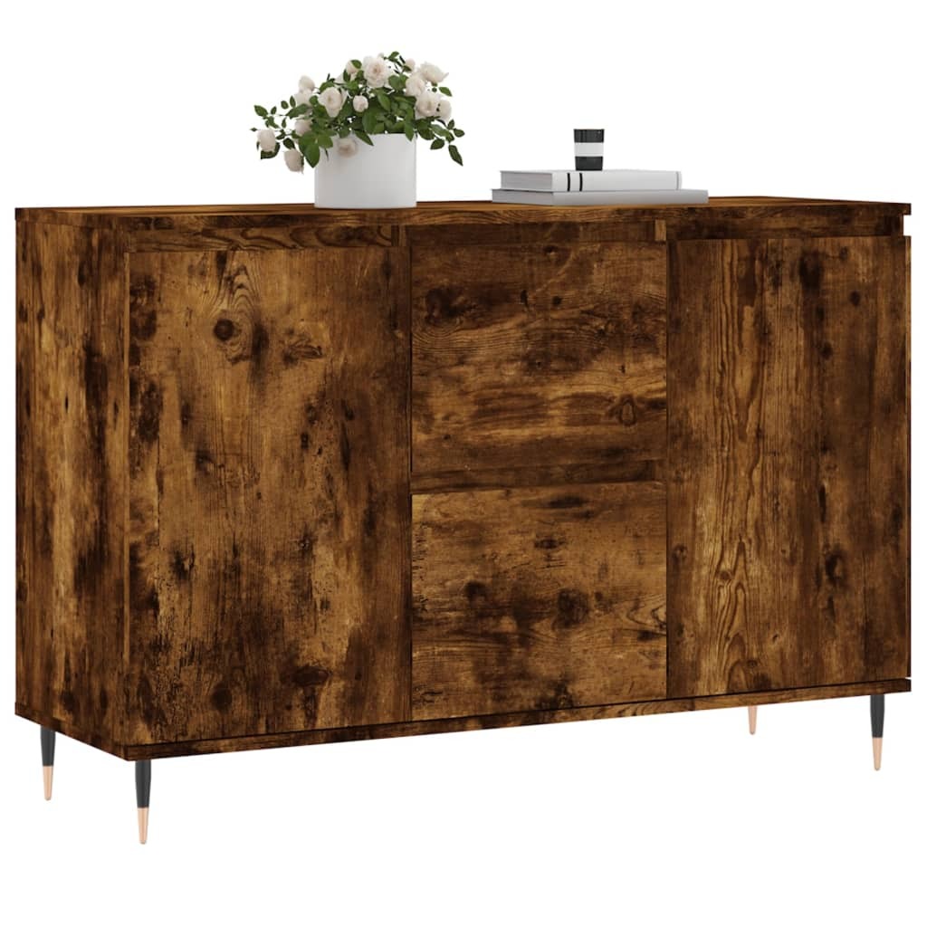 Sideboard Smoked Oak 101.5x35x70 cm Engineered Wood