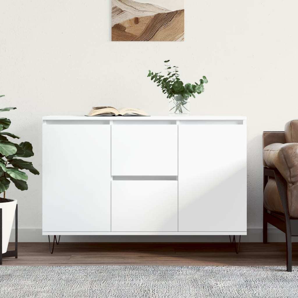 Sideboard White 101.5x35x70 cm Engineered Wood