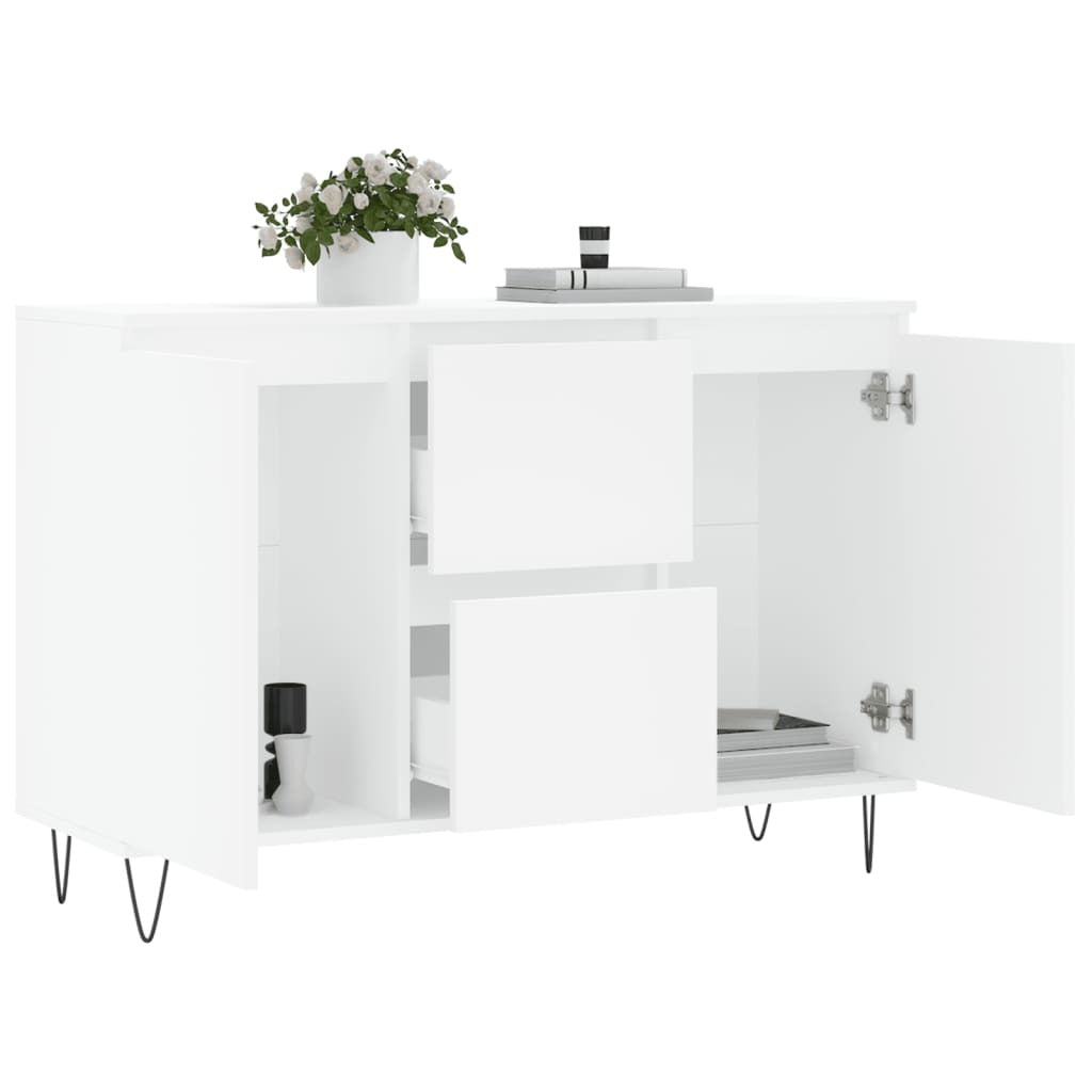 Sideboard White 101.5x35x70 cm Engineered Wood