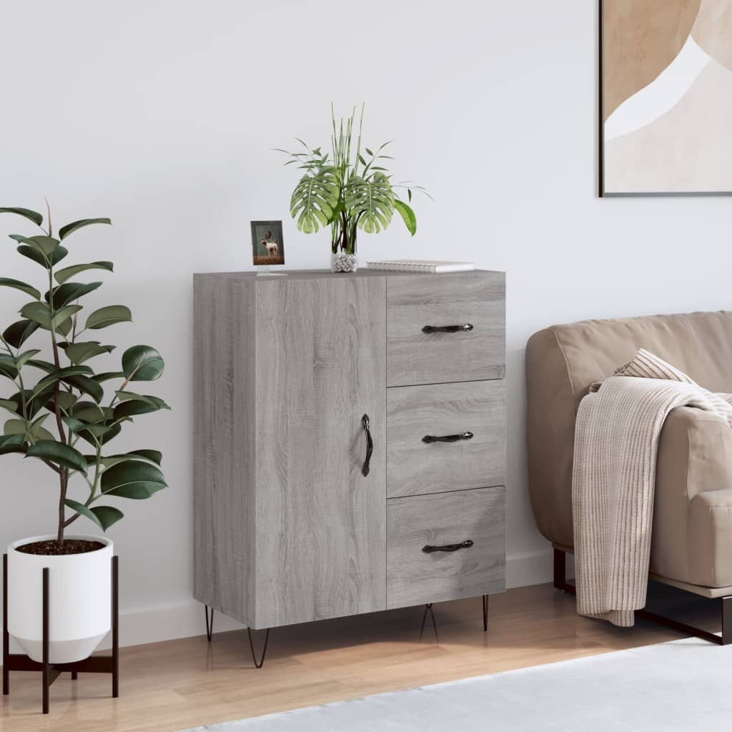 Sideboard Grey Sonoma 69.5x34x90 cm Engineered Wood