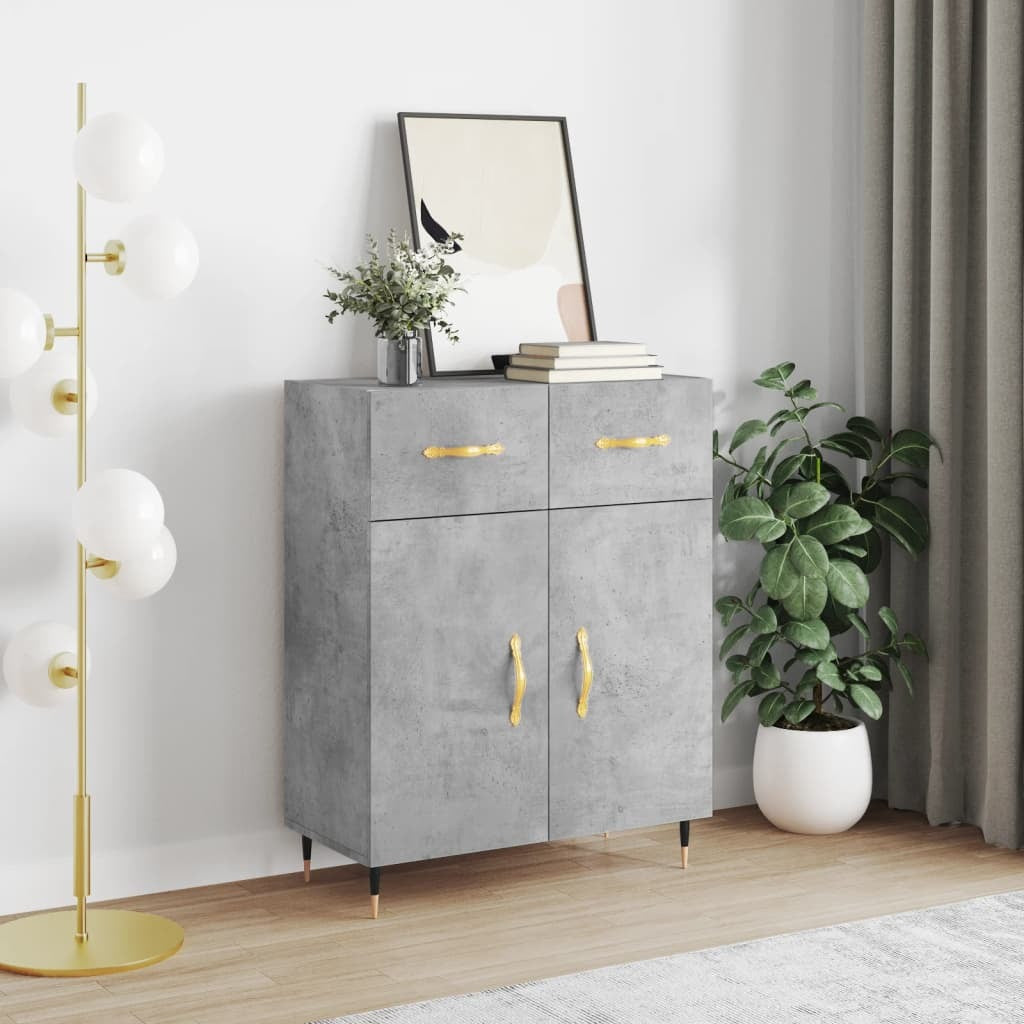 Sideboard Concrete Grey 69.5x34x90 cm Engineered Wood