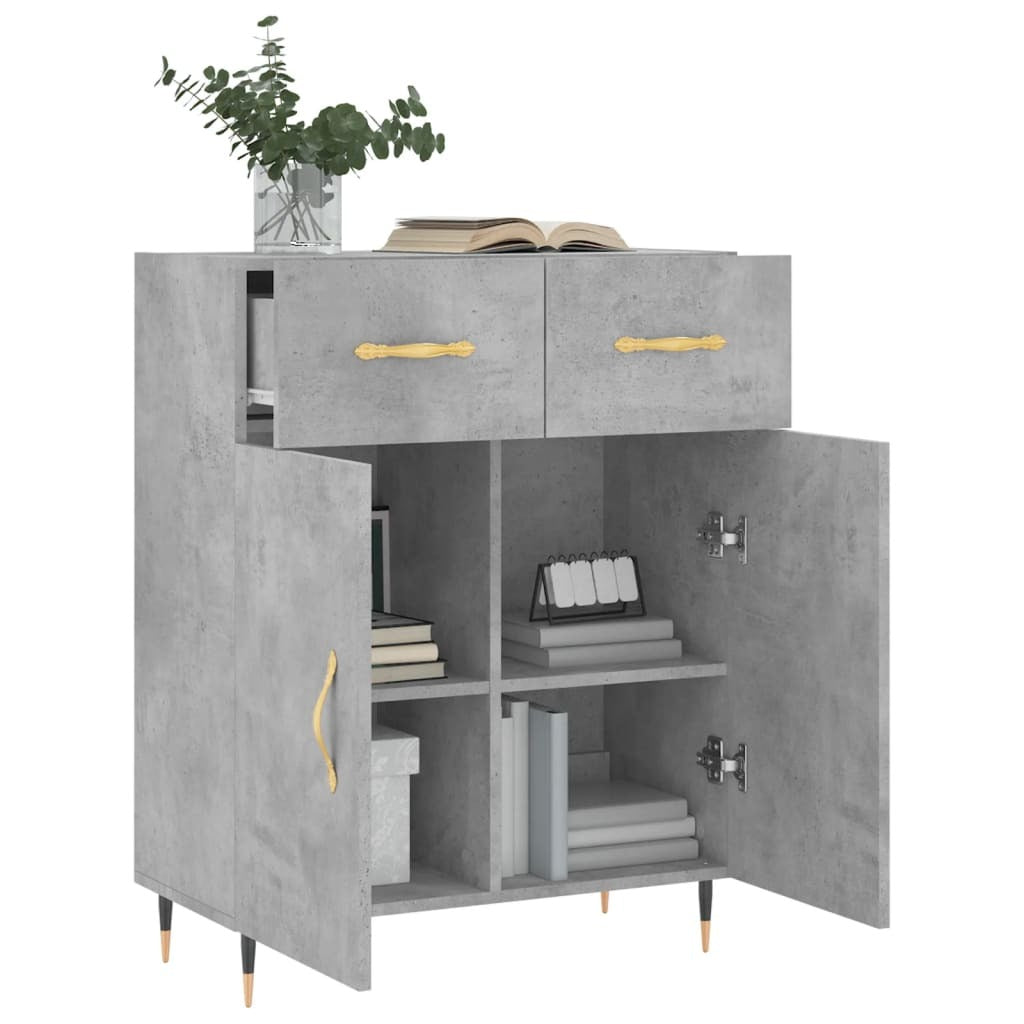 Sideboard Concrete Grey 69.5x34x90 cm Engineered Wood
