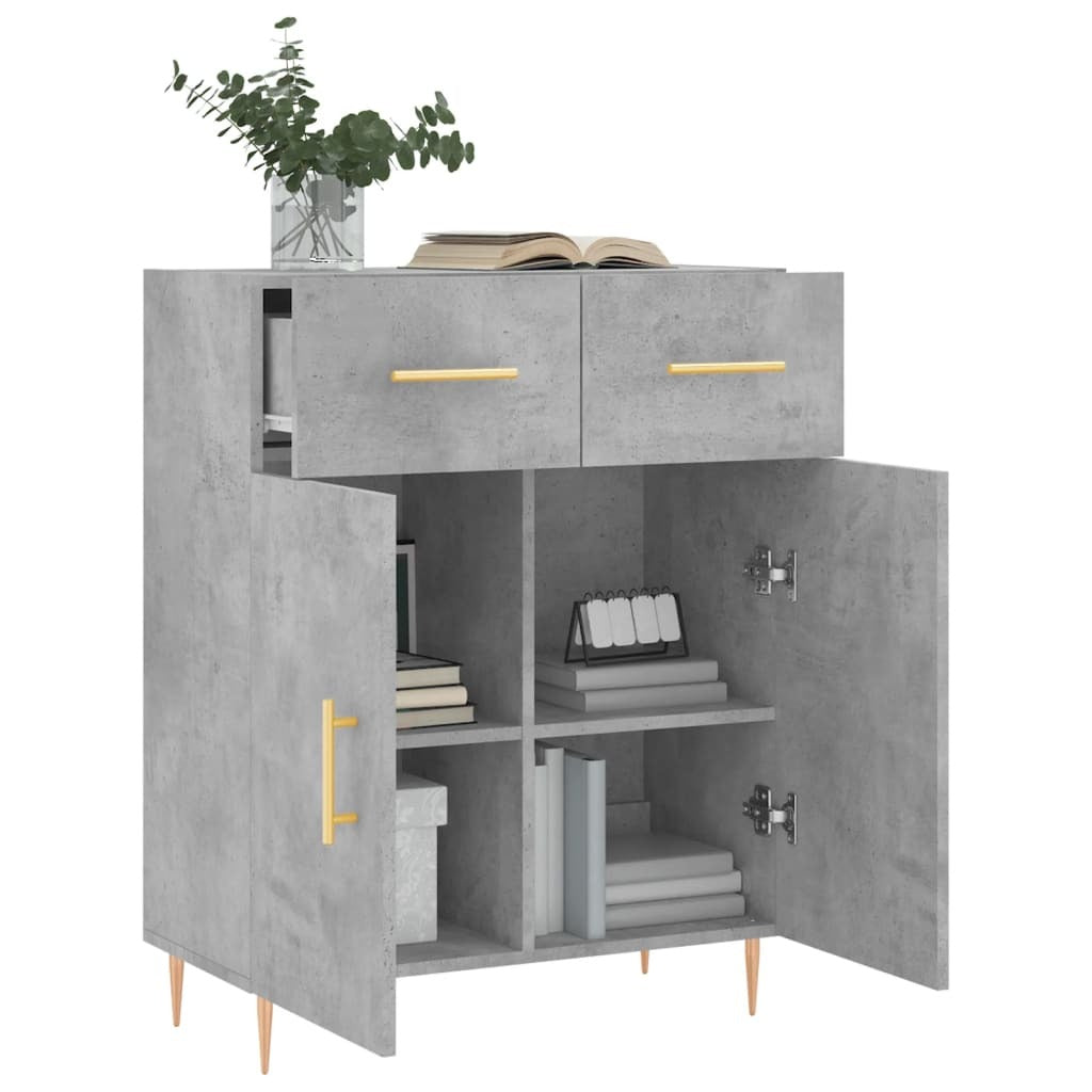 Sideboard Concrete Grey 69.5x34x90 cm Engineered Wood