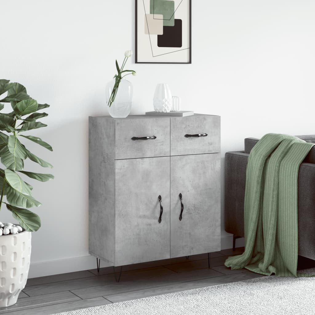 Sideboard Concrete Grey 69.5x34x90 cm Engineered Wood