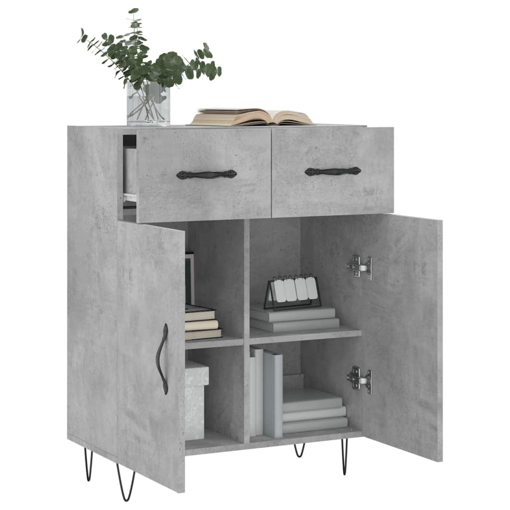 Sideboard Concrete Grey 69.5x34x90 cm Engineered Wood