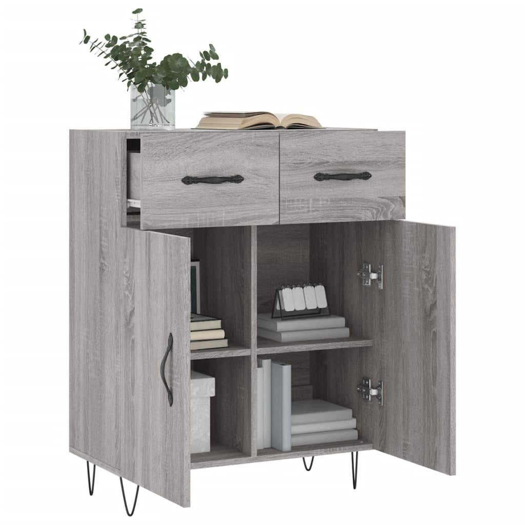 Sideboard Grey Sonoma 69.5x34x90 cm Engineered Wood