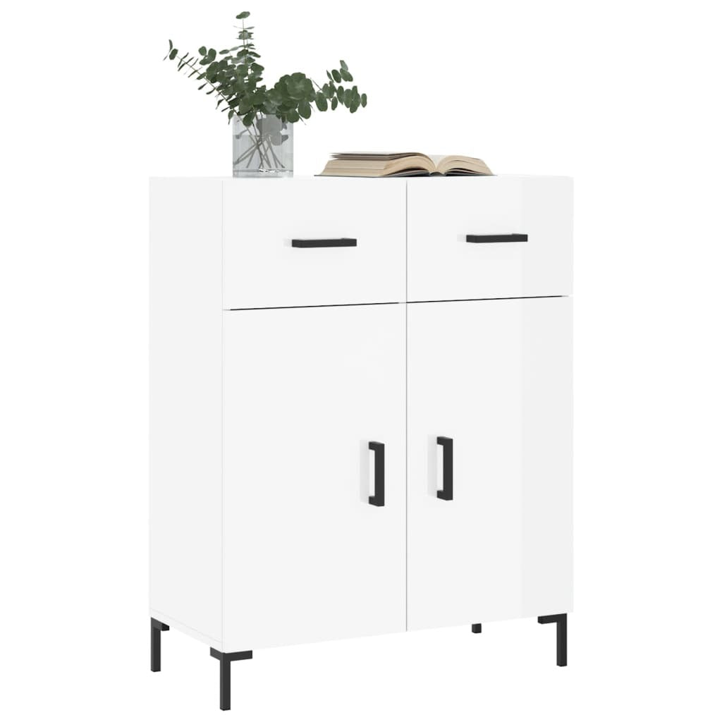 Sideboard High Gloss White 69.5x34x90 cm Engineered Wood
