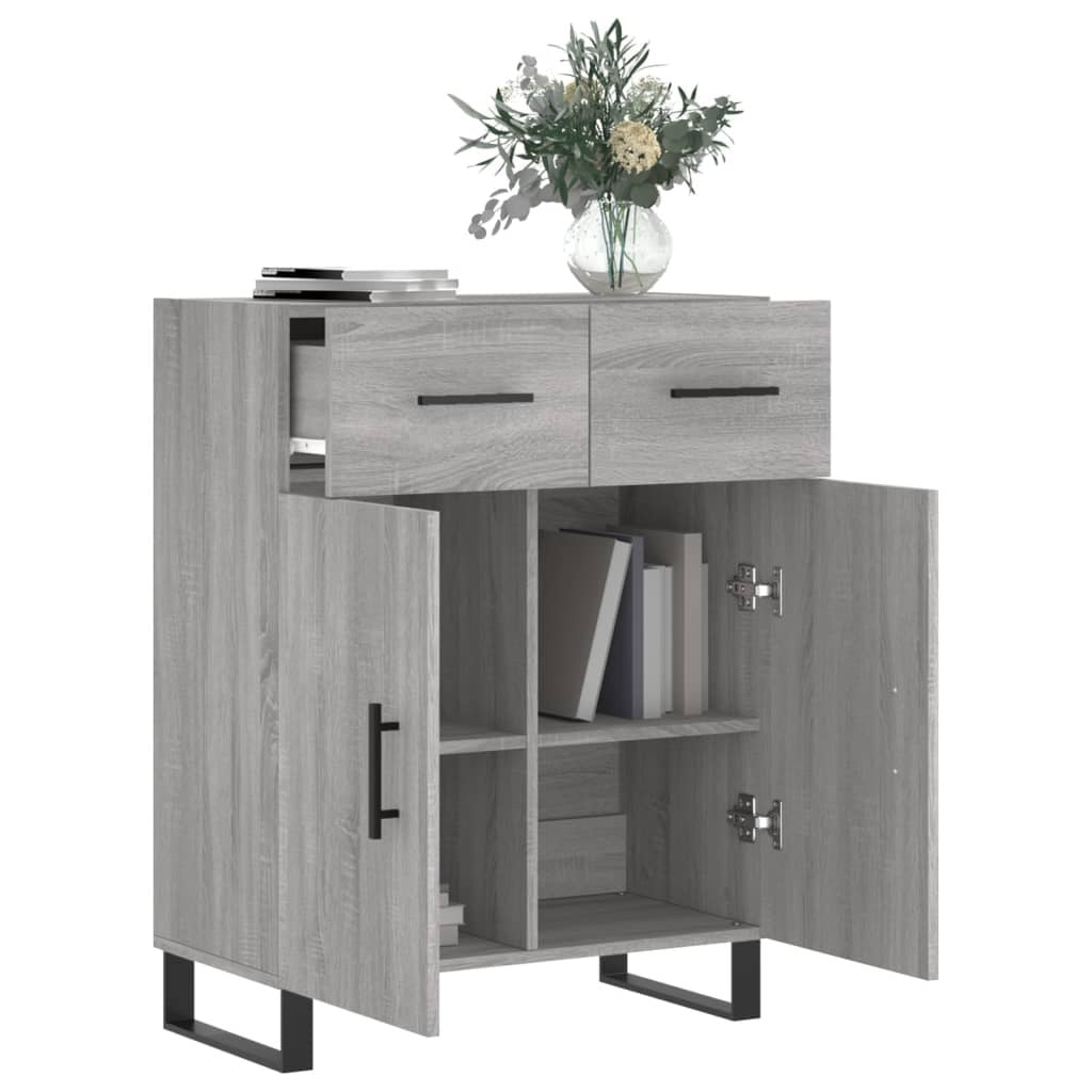 Sideboard Grey Sonoma 69.5x34x90 cm Engineered Wood