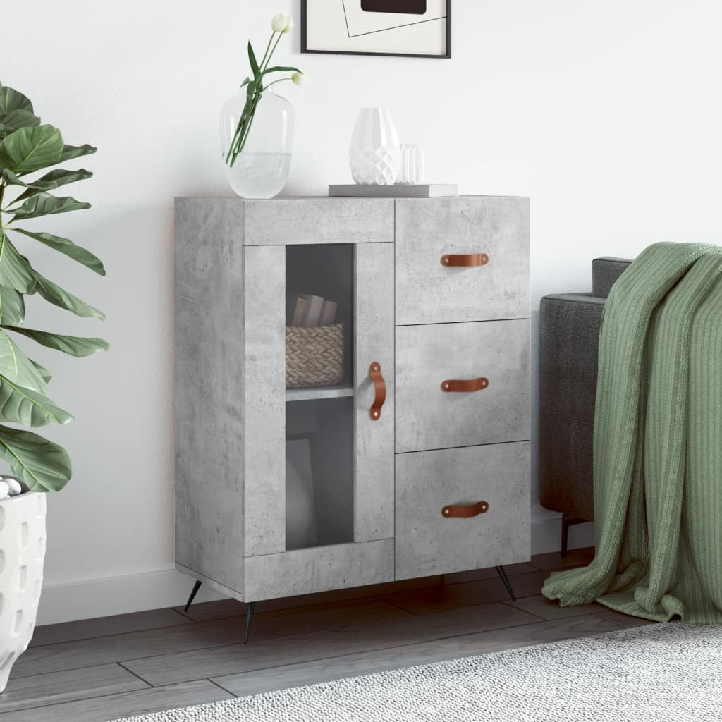 Sideboard Concrete Grey 69.5x34x90 cm Engineered Wood