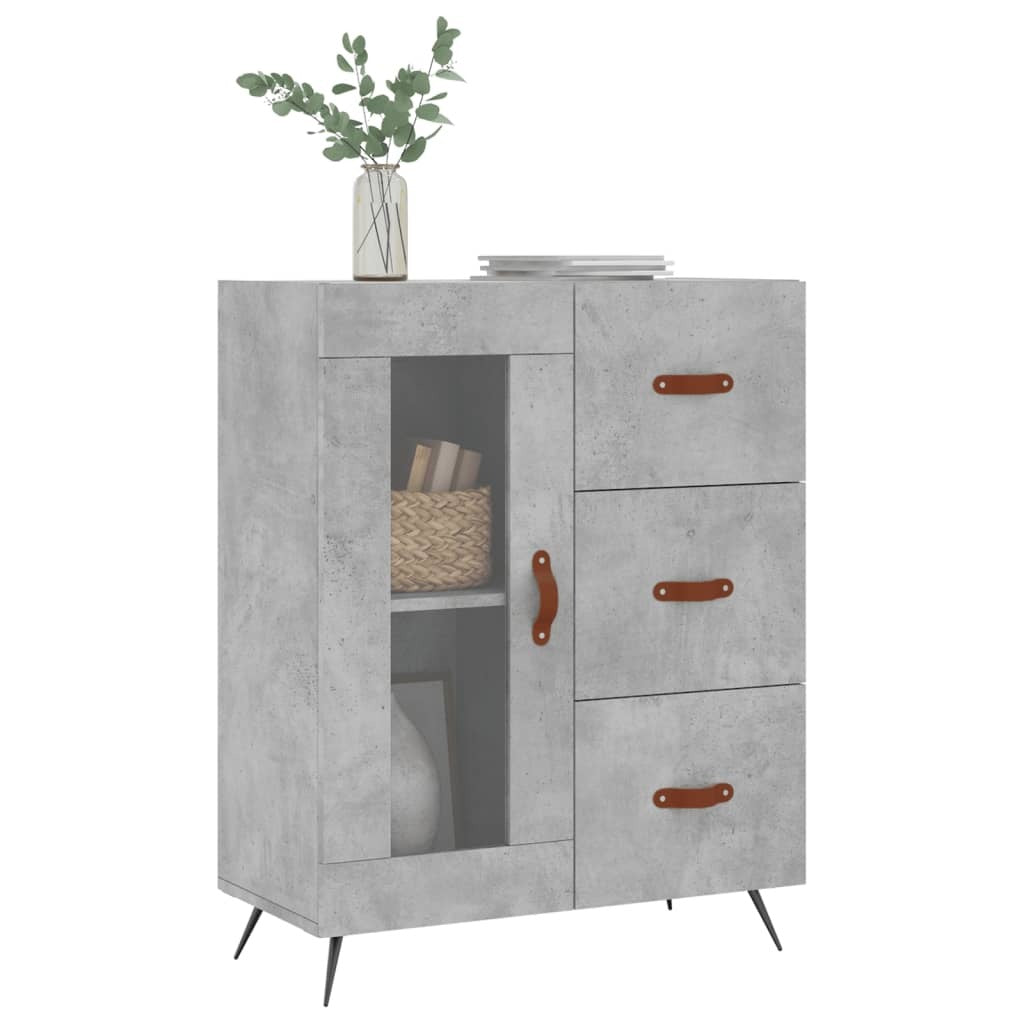 Sideboard Concrete Grey 69.5x34x90 cm Engineered Wood