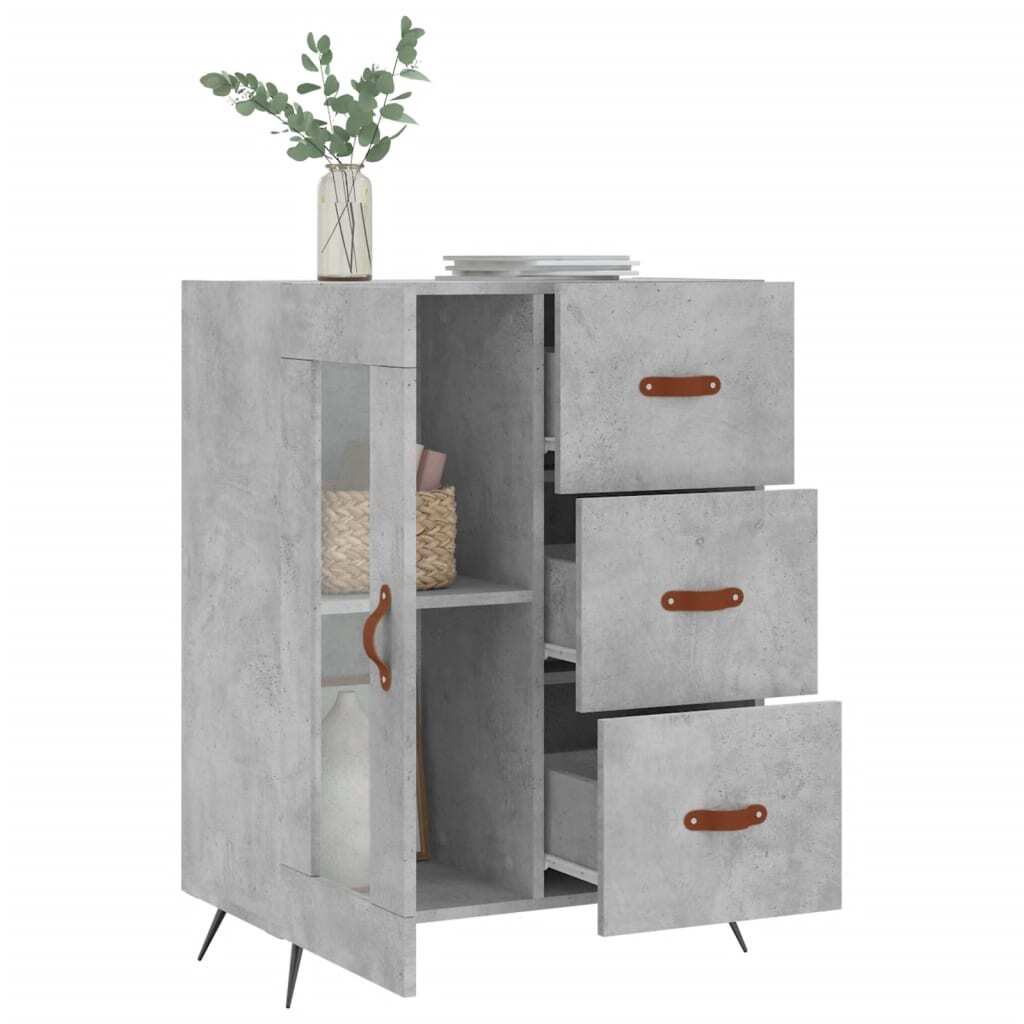 Sideboard Concrete Grey 69.5x34x90 cm Engineered Wood