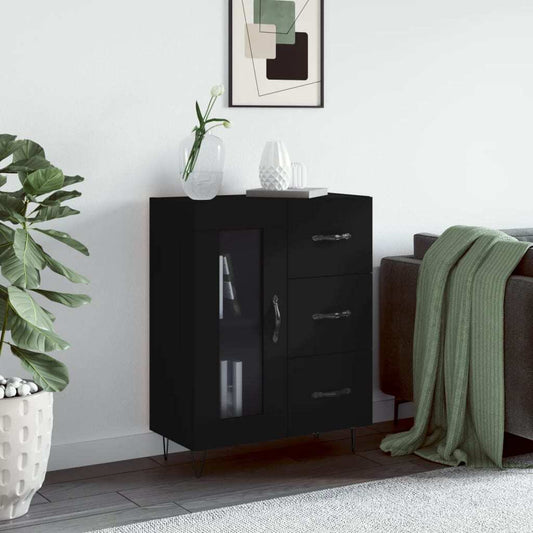 Sideboard Black 69.5x34x90 cm Engineered Wood
