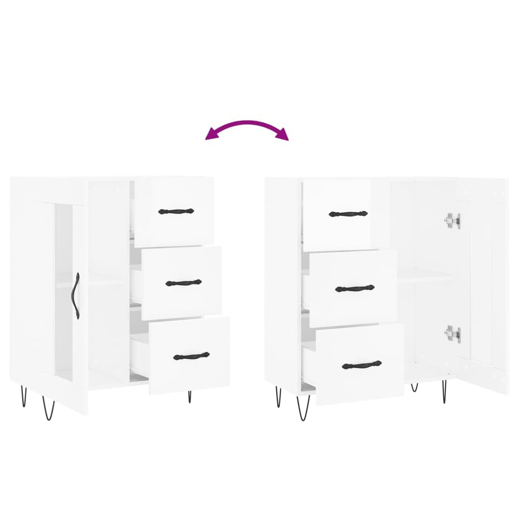 Sideboard High Gloss White 69.5x34x90 cm Engineered Wood