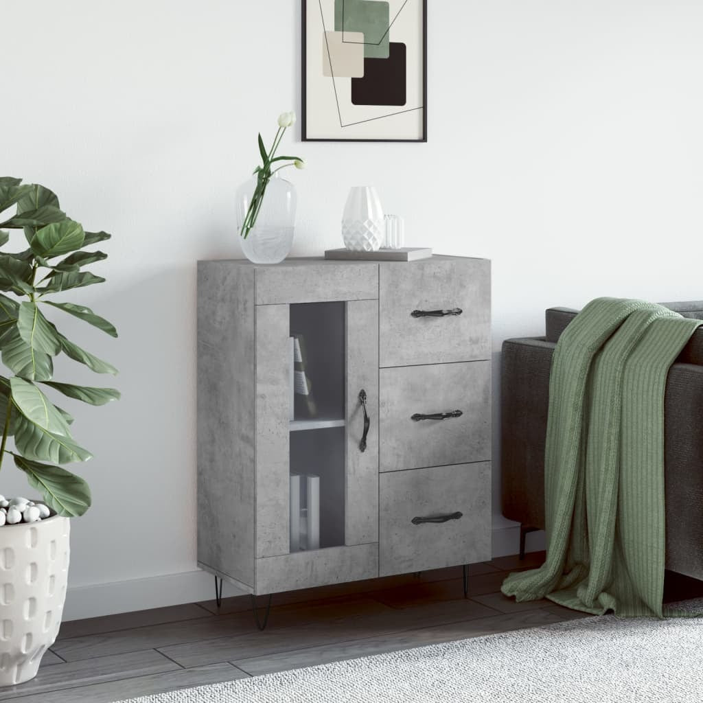 Sideboard Concrete Grey 69.5x34x90 cm Engineered Wood