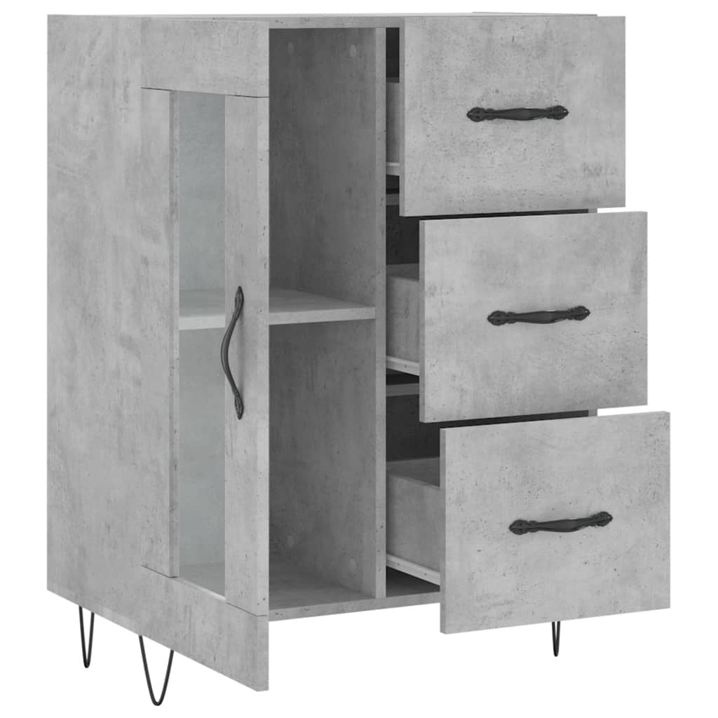 Sideboard Concrete Grey 69.5x34x90 cm Engineered Wood