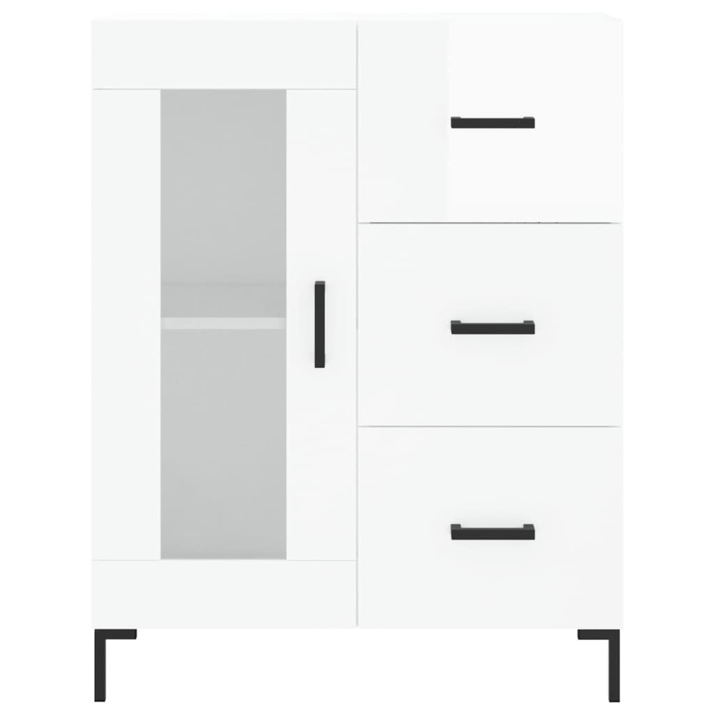 Sideboard High Gloss White 69.5x34x90 cm Engineered Wood