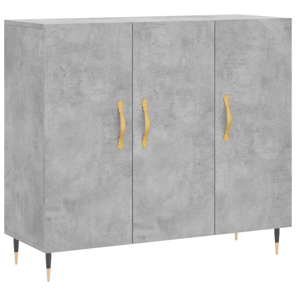 Sideboard Concrete Grey 90x34x80 cm Engineered Wood