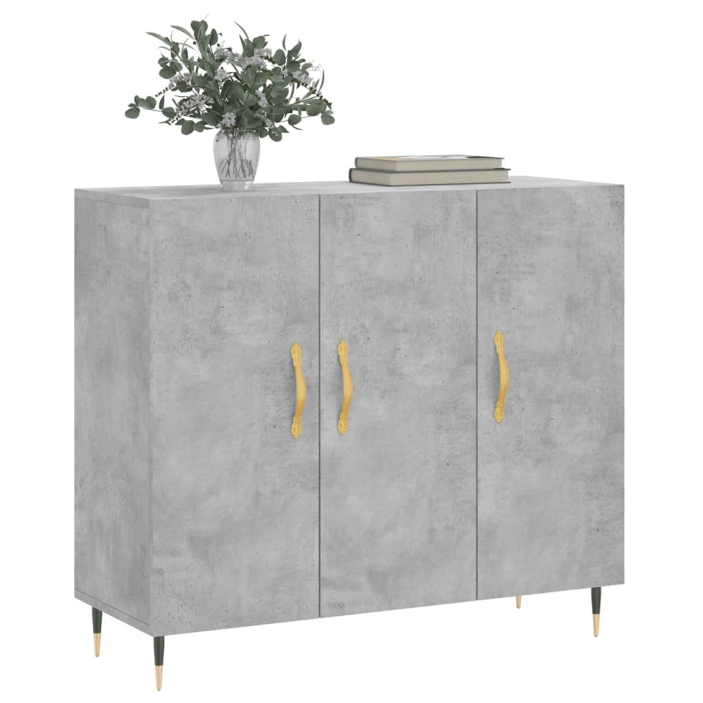 Sideboard Concrete Grey 90x34x80 cm Engineered Wood