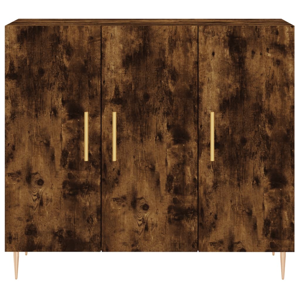 Sideboard Smoked Oak 90x34x80 cm Engineered Wood