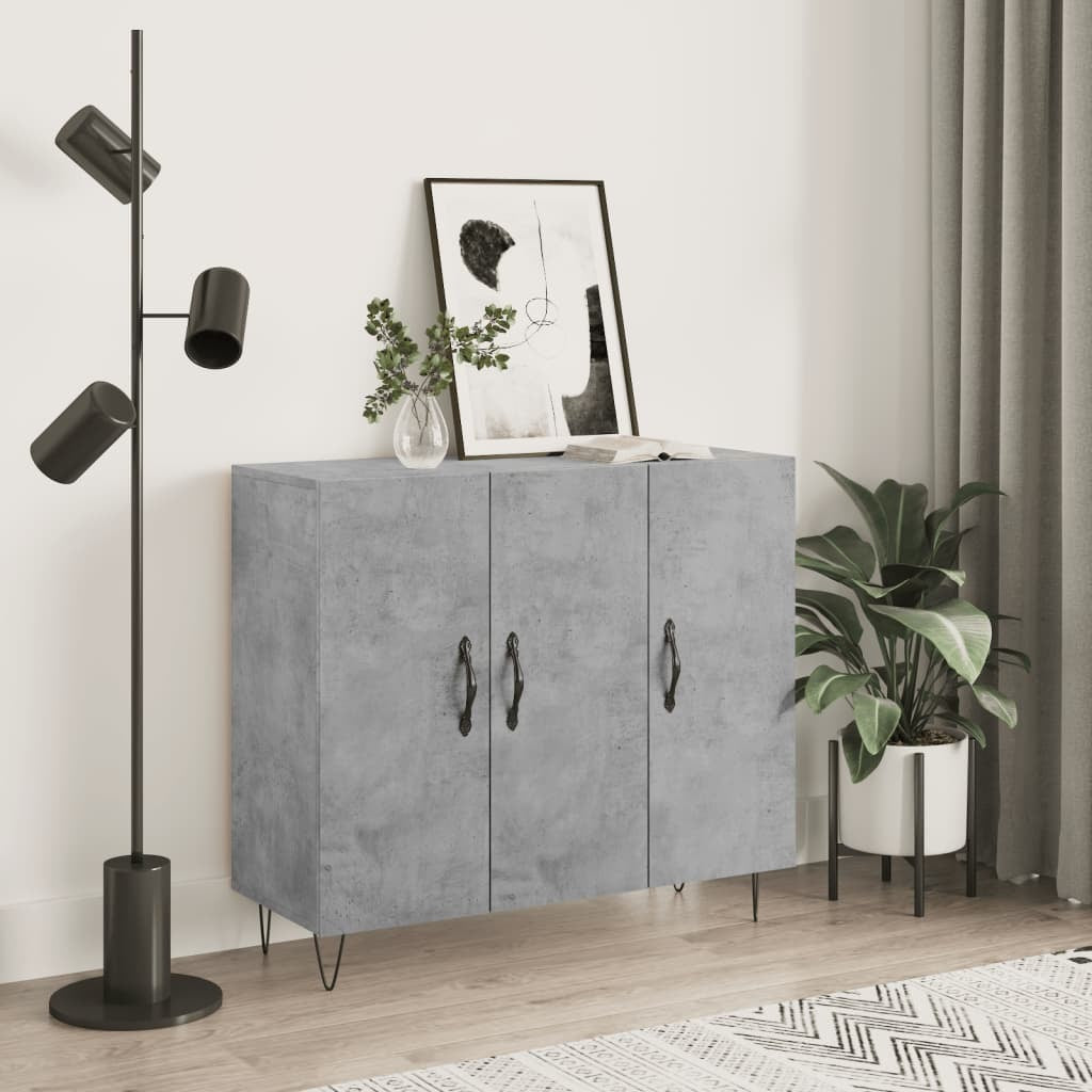 Sideboard Concrete Grey 90x34x80 cm Engineered Wood
