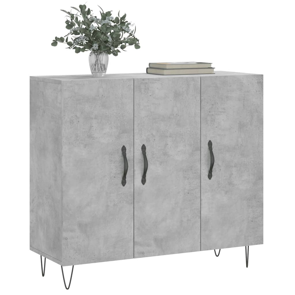 Sideboard Concrete Grey 90x34x80 cm Engineered Wood