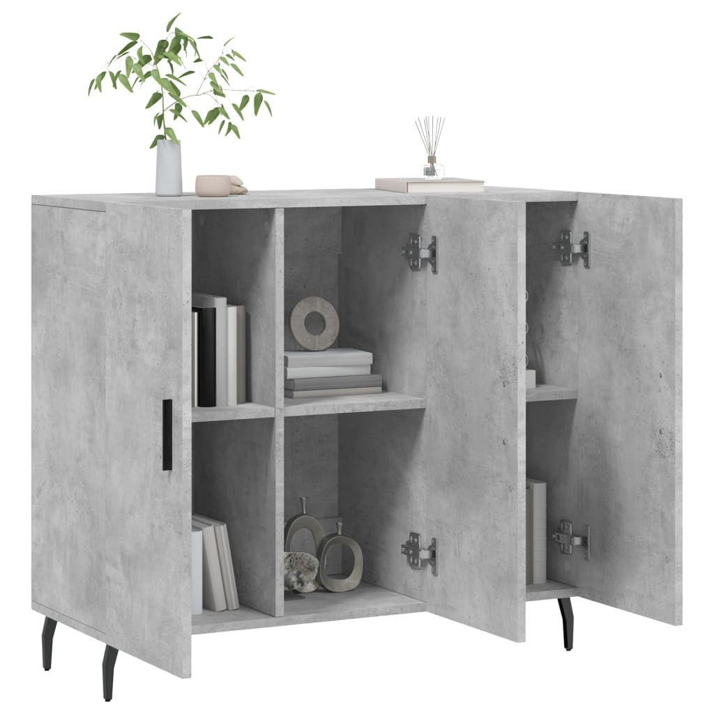 Sideboard Concrete Grey 90x34x80 cm Engineered Wood