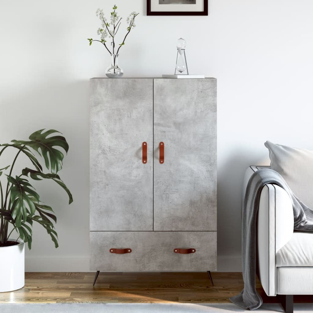 Highboard Concrete Grey 69.5x31x115 cm Engineered Wood