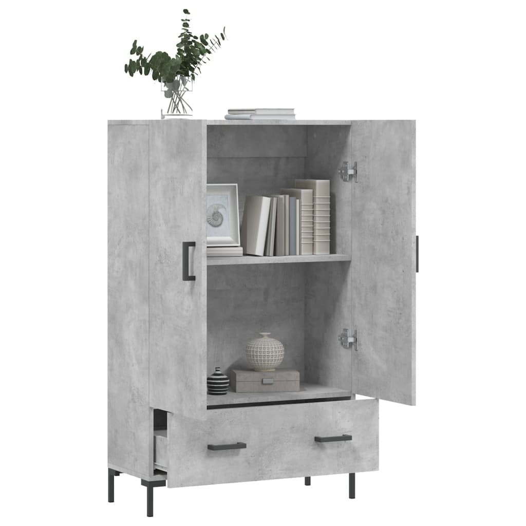 Highboard Concrete Grey 69.5x31x115 cm Engineered Wood