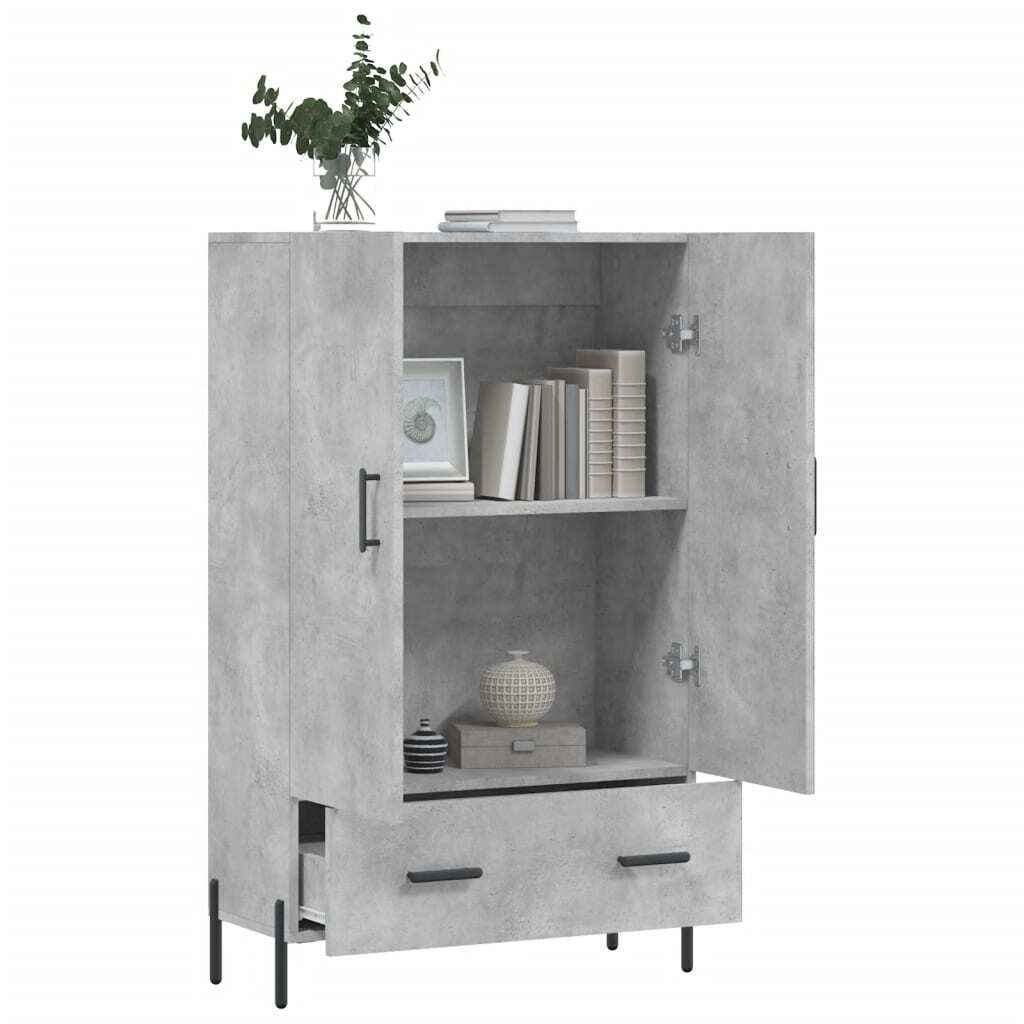 Highboard Concrete Grey 69.5x31x115 cm Engineered Wood