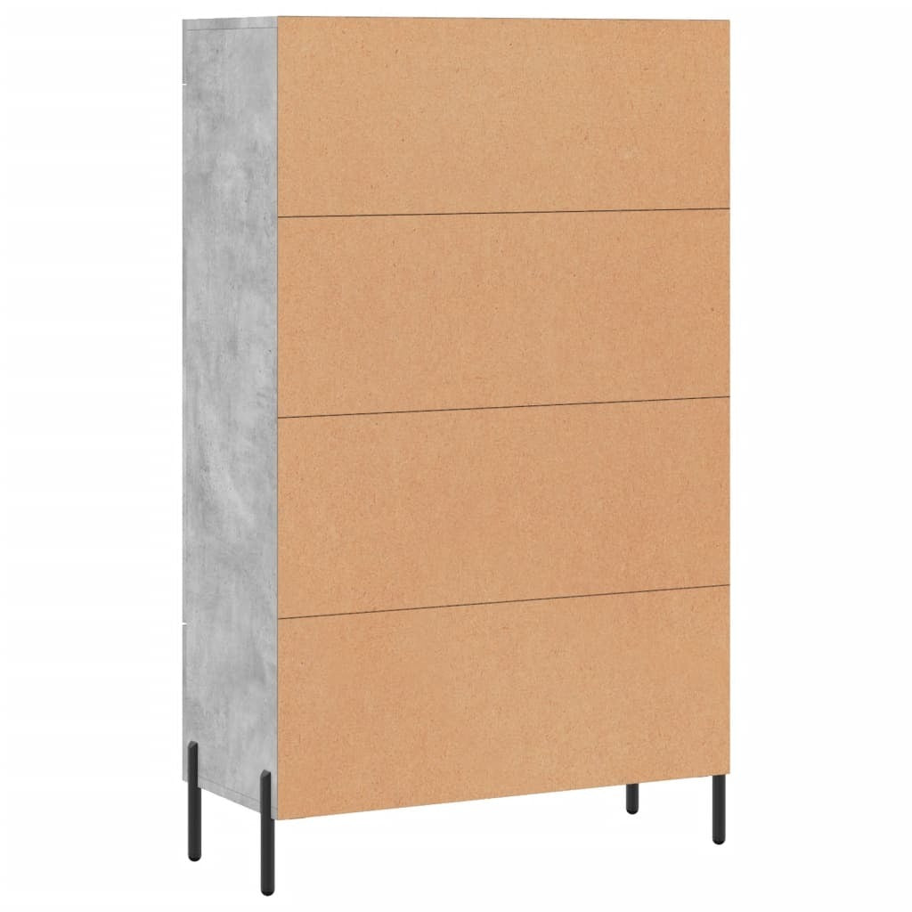 Highboard Concrete Grey 69.5x31x115 cm Engineered Wood