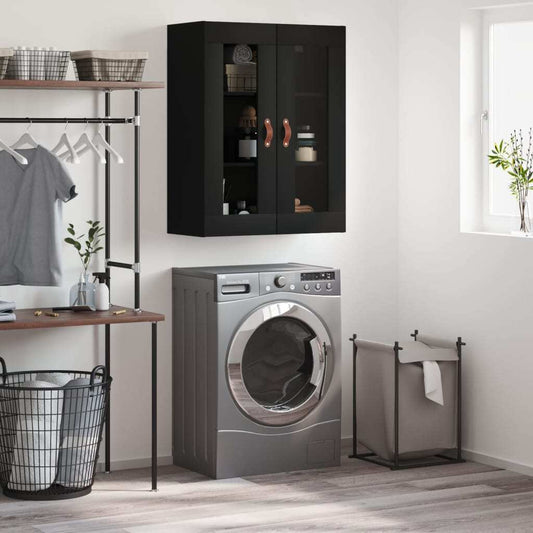 Wall Mounted Cabinet Black 69.5x34x90 cm